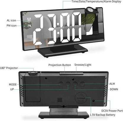 ⏰RELOJ DESPERTADOR CON PROYECTOR DE HORA DIGITAL