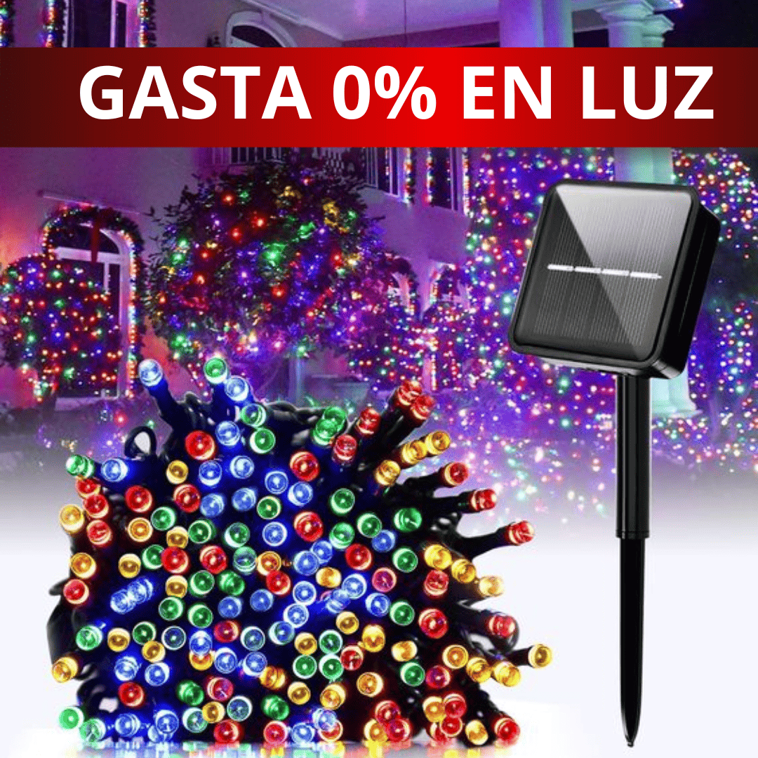 Luces Navideñas🎄 Con Panel Solar Para ahorrar luz